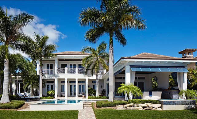 Florida Beach House. The architecture of Florida beach house takes its cues from the British West Indies. #Florida #BeachHouse #Architecture JMA Interior Design.