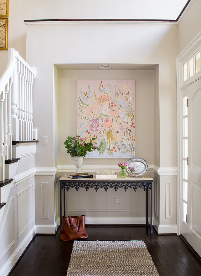 interiors foyer neutral kathryn ivey paint entrance decor furniture rooms palette nook entry interior hallway way embraces found chintz everything
