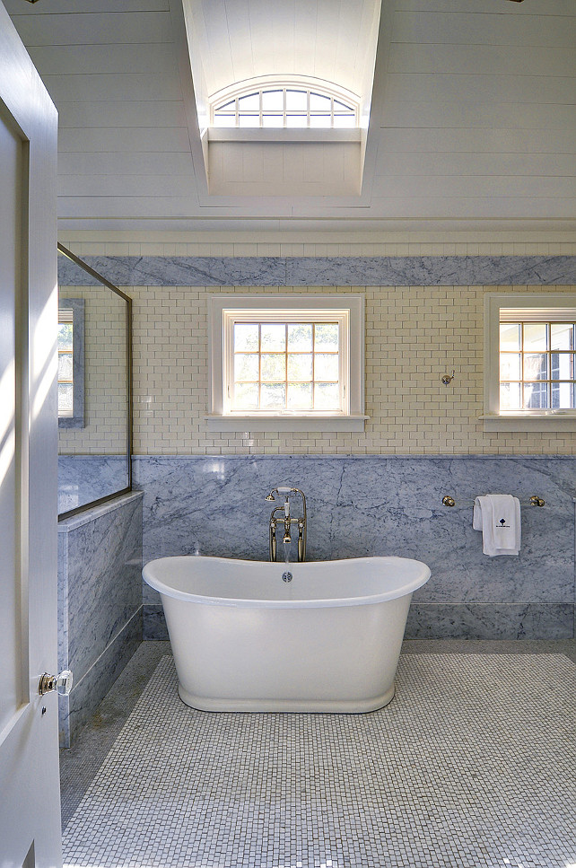 Freestanding Bath in Marble Bathroom. John Hummel & Associates.