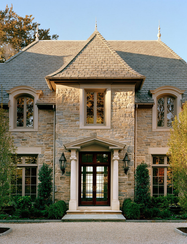 French Homes Exterior. French Homes Exterior Ideas. French Homes Stone Exterior. Front Door is are made by Dynamic Windows & Doors. #FrenchHomeExterior #FrenchHomeExteriorIdeas.