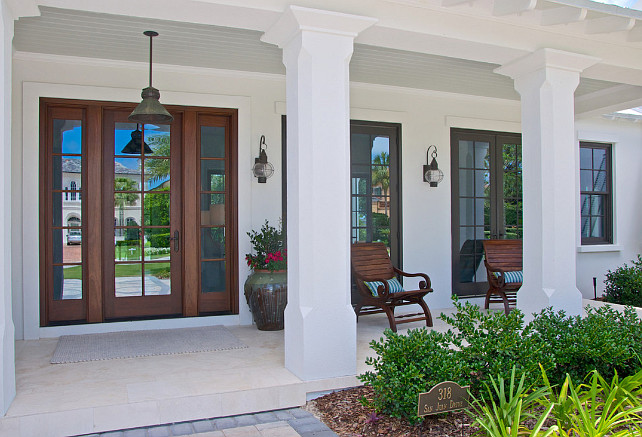 Front Porch. Front Door. Front porch with front door and French doors leading to porch. #Porch #Door #FrontDoor #FrenchDoors Cronk Duch Architecture.