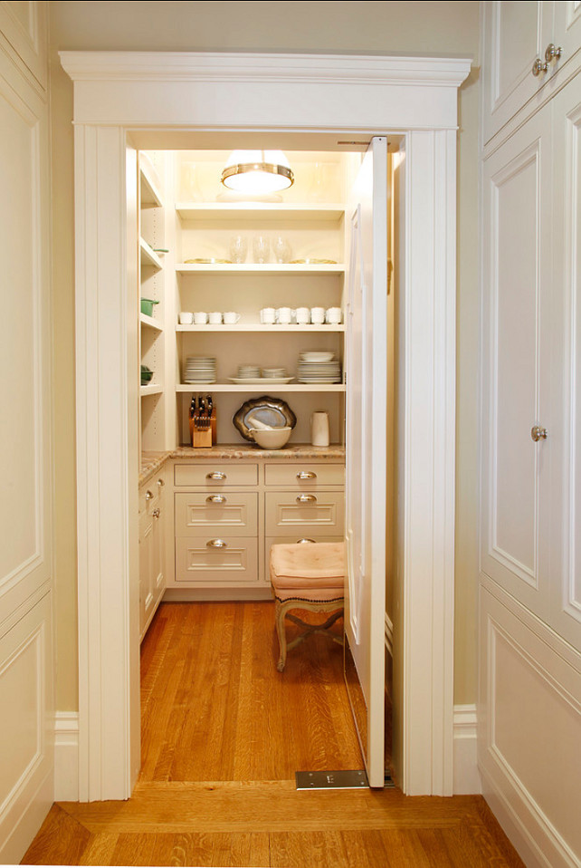 Butler's Pantry. This bustler's pantry design is just perfect! The cabinets offer plentry of storage. #ButlersPantry #PantryDesign #Pantry
