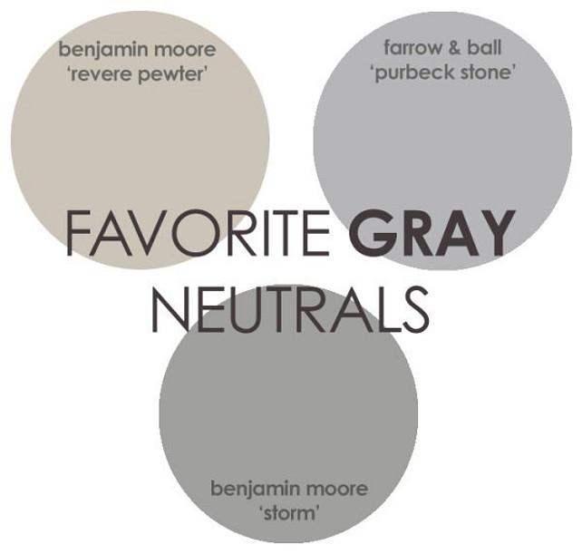Gray Paint Color. Revere Pewter Benjamin Moore, Storm Benjamin Moore, Purbeck Stone Farrow and Ball. #GrayPaint #GrayPaintColor Via Rhiannons Interiors.