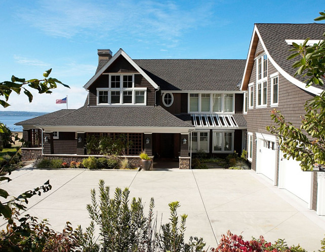 Home Exterior with Triple Attached Garage Ideas. #HomeExterior #ThreeGarage #AttachedGarage #TripleGarageHome Dan Nelson, Designs Northwest Architects.