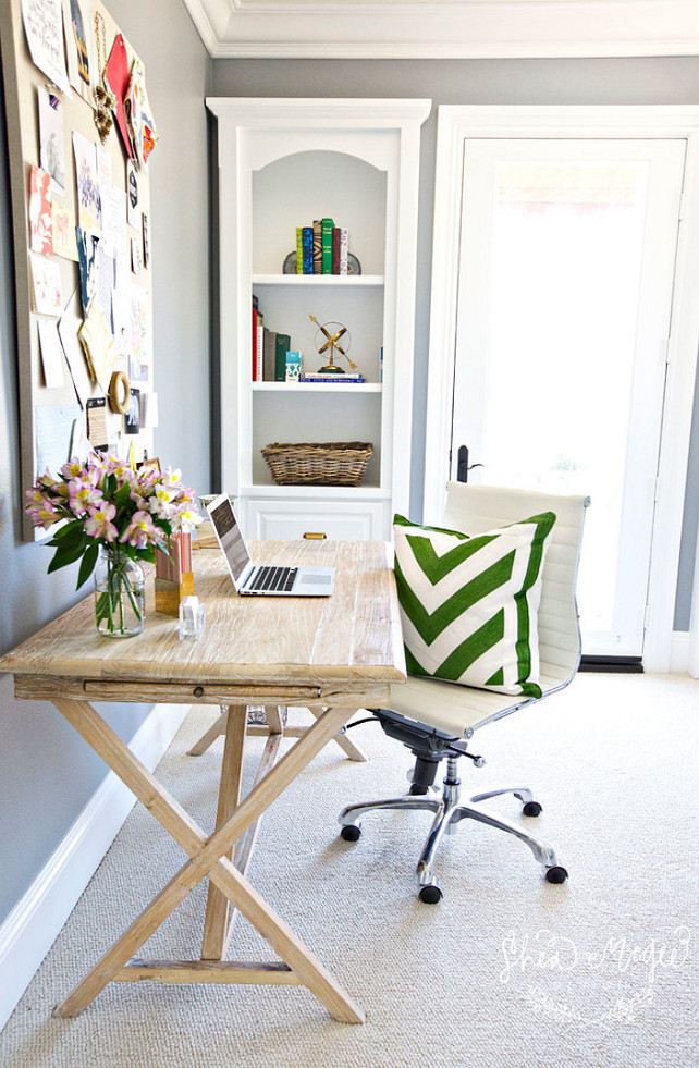 Home Office Desk. #HomeOfficeDesk White Washed Desk Studio McGee.