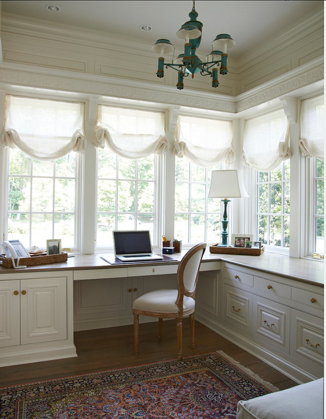 Home Office. Feminine Home Office Ideas. Hers Home Office Design. #HomeOffice #Office #Interiors