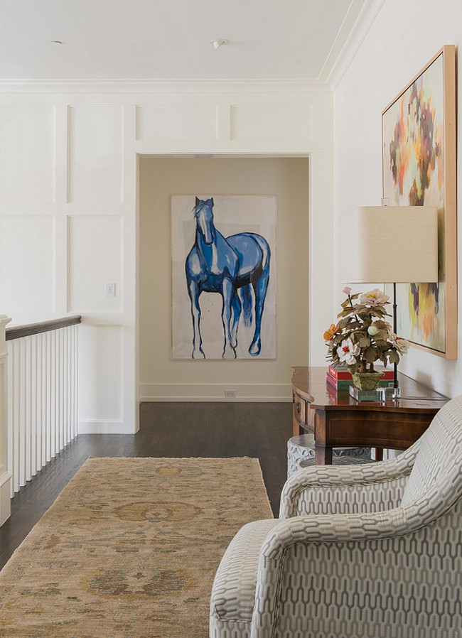 Horse Art. Beautiful interiors with horse art. Horse painting. The horse art is by Melissa Auberty. #Horse #Art #painting L. Lumpkins Architect, Inc.
