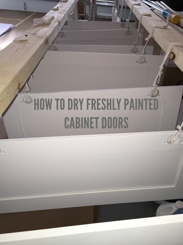 How to Dry Freshly Painted Cabinet Doors #HowtoDryPaintedKitchenCabinet