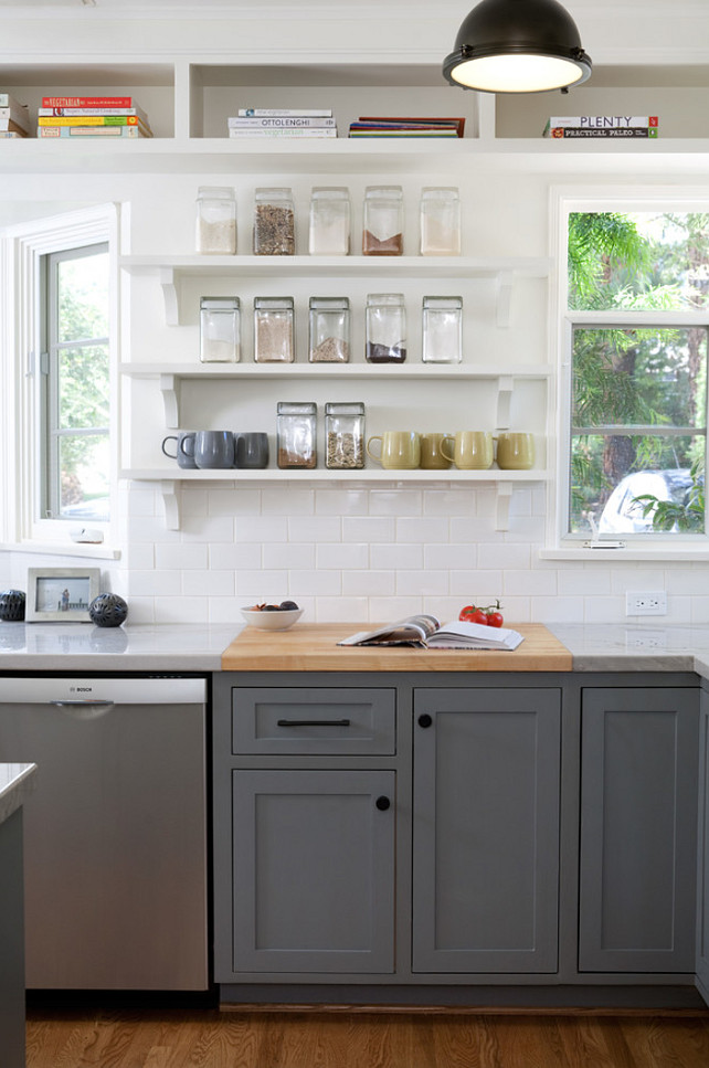 Kitchen Cabine. Kitchen Cabinet and open shelves ideas. Lower kitchen cabinets and upper open shelves. Kitchen. #KitchenOpenShelvesJessica Risko Smith Interior Design.