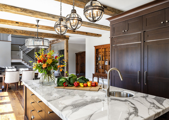 Kitchen Lighting Ideas. Kitchen Island Lighting. Restoration Hardware Victorian Hotel Pendants in bronze kitchen lighting. #KitchenLighting Astro Design Center.