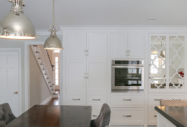 Kitchen Pantry Cabinet Ideas. White Kitchen with wall kitchen pantry cabinet. #Pantry #Kitchen #Cabinet Redstart Construction.