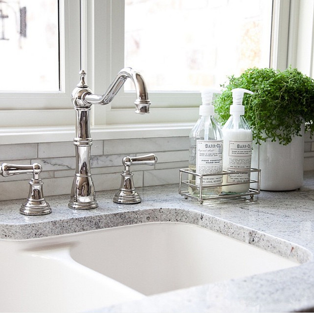 Kitchen sink and faucet combo. Alice Lane Home Collection.