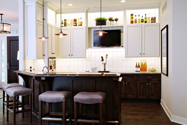 Kitchen with TV. Kitchen with TV Design Ideas. #Kitchen #TV Dwellings Interior Design.