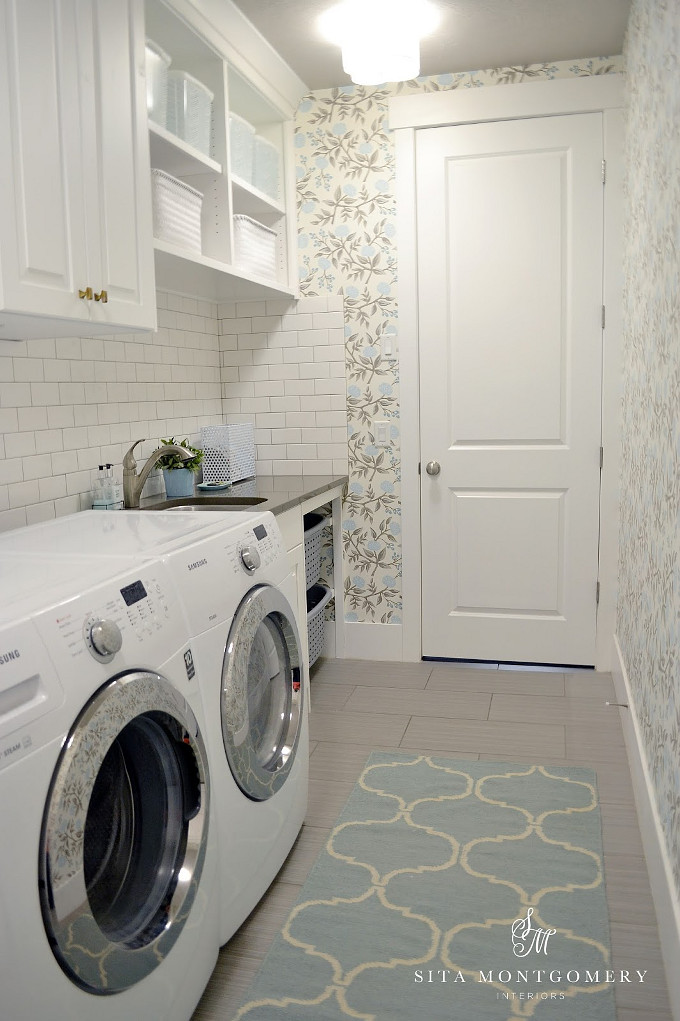 Laundry Room. Laundry Room Runner. #LaundryRoom #Runner Sita Montgomery Interiors.