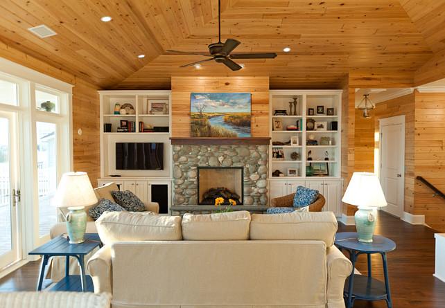 Living Room. Coastal Living Room Ideas. #CoastalLivingRoom #LivingRoom Blue Sky Building Company.