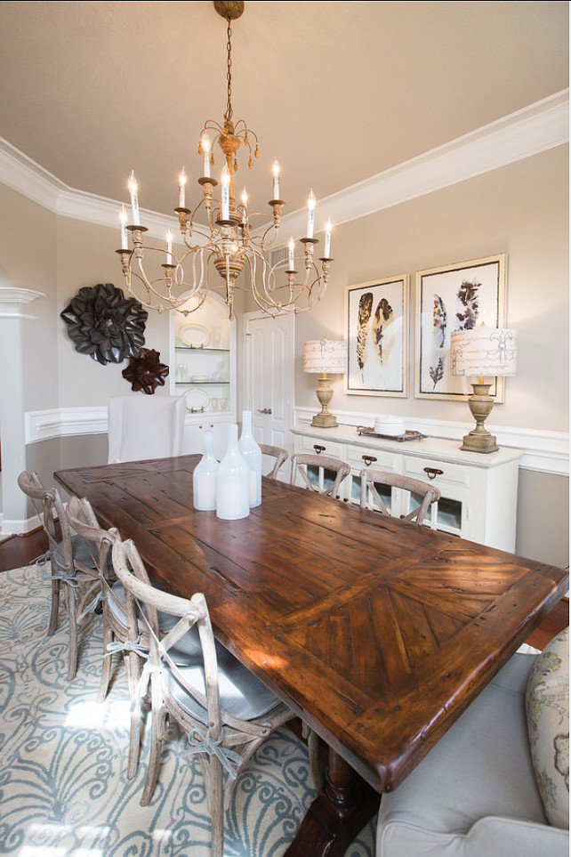 Dining Table Ideas. Great dining table for a French dining room. #Table #Chandelier #DiningRoom