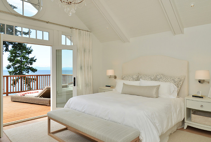 Master Bedroom with ocean view. Sunshine Coast Home Design.