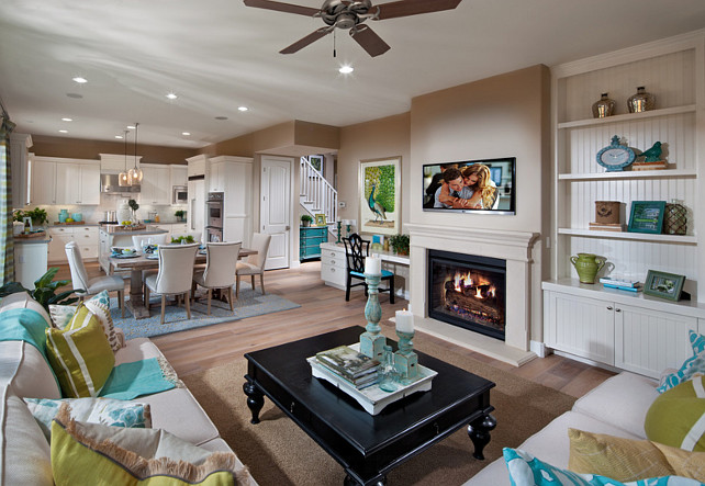 Open Floor Plan Kitchen Dining Room Family Room Design #OpenFloorPlan #OpenLayout Brookfield Residential Northern California.