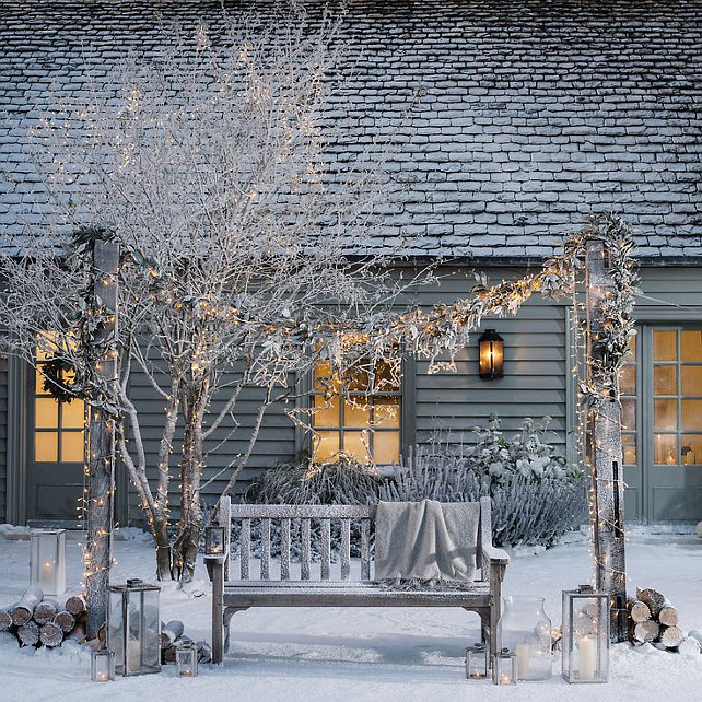 Outdoor Christmas Decor Ideas Via The White Company.