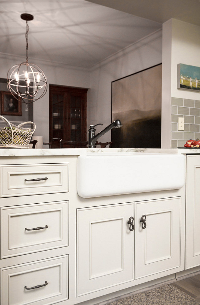 Pale Gray Kitchen Cabinet Paint Color #PaletGrayKitchen #PaintColor Scovell Wolfe & Associates, Inc