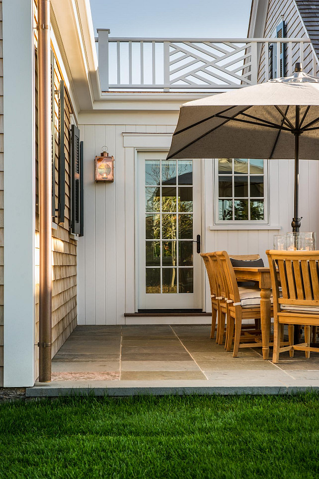 Patio Ideas. The back patio is just off the kitchen, making it easy to prepare meals indoors and transfer everything to the table outside. #patio