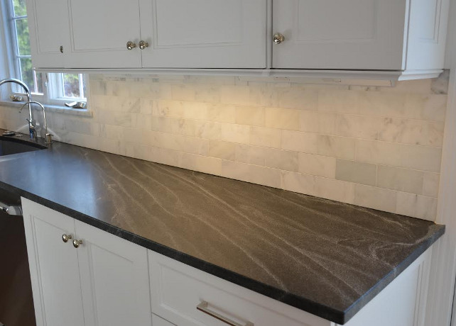 Perimeter Granite Countertop - Jet Mist - honed - Jet Mist Granite #Granite #JetMist #Honed #Countertop #BlackGranite #GrayGranite #Perimeter Andrea Korzon Interiors, LLC.