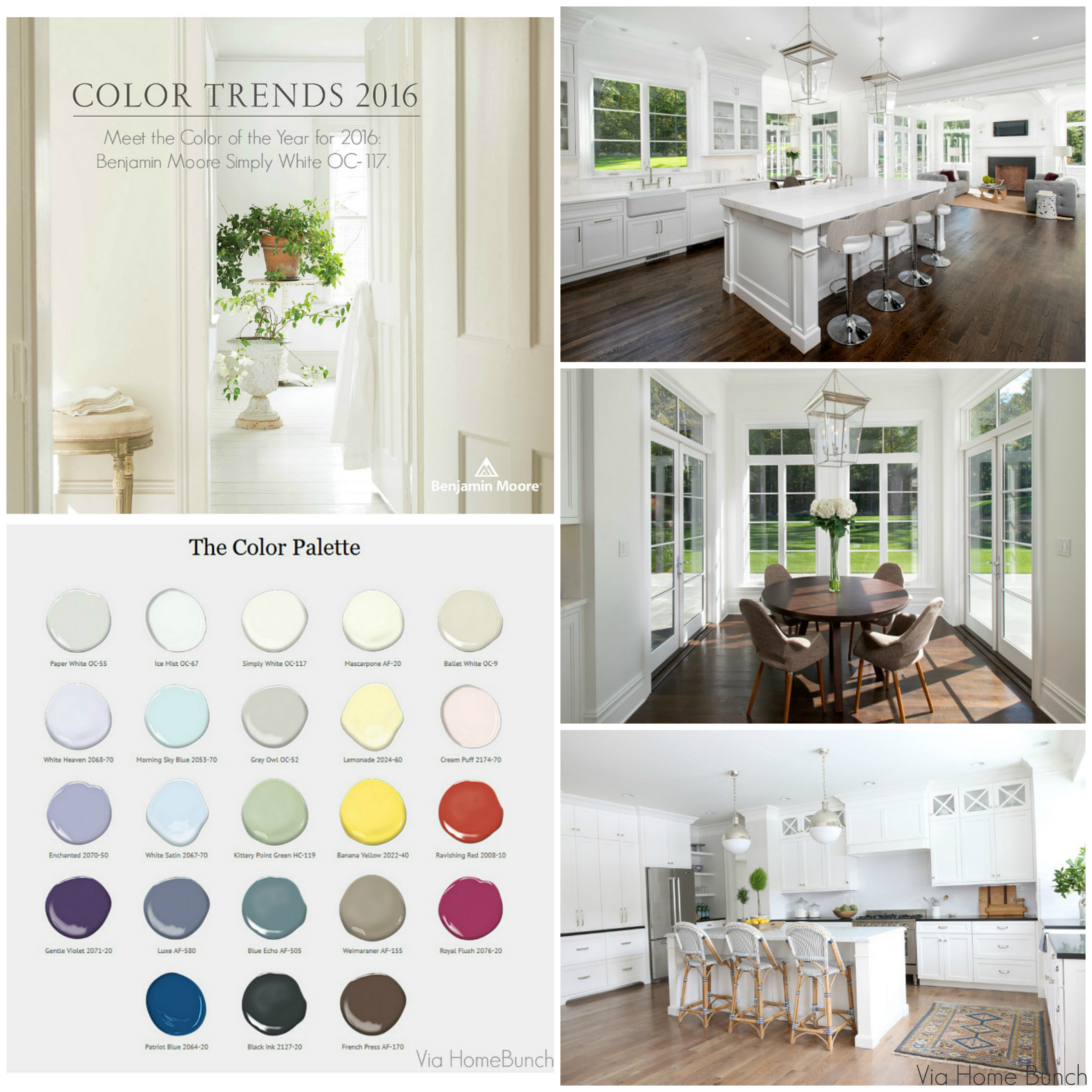 Benjamin Moore Color of the Year 2016: Simply White, Color Trends & Interiors Via Home Bunch.