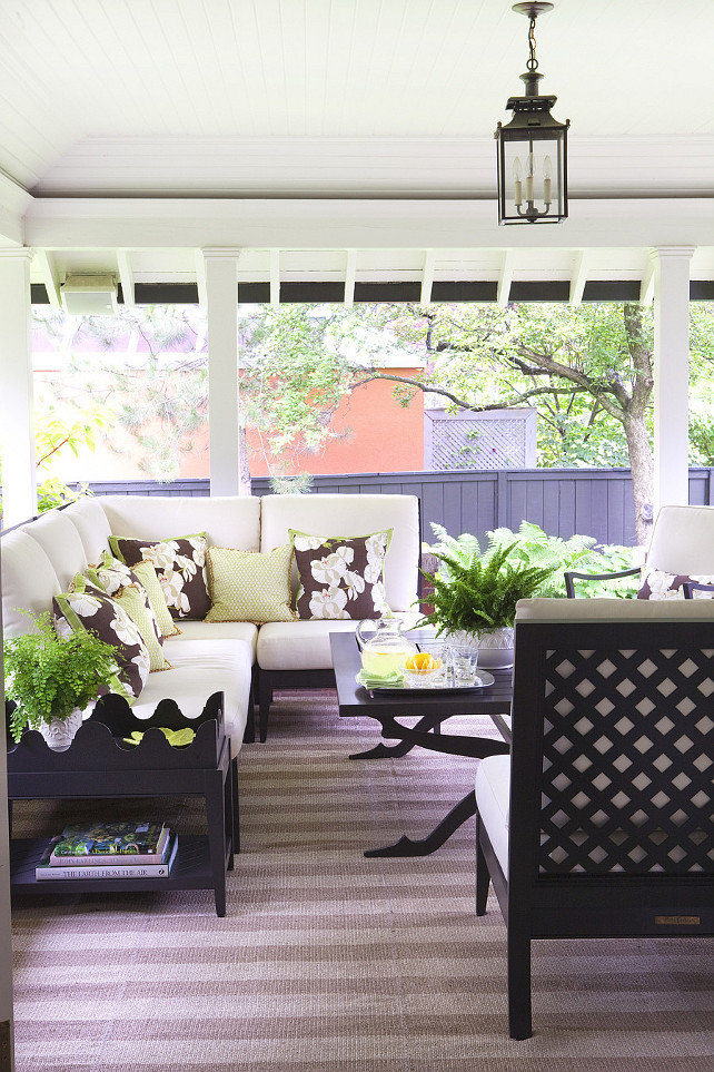 Porch Decorating Ideas. How to decorate, furnish and layer your porch. #Porch Anne Hepfer Designs.