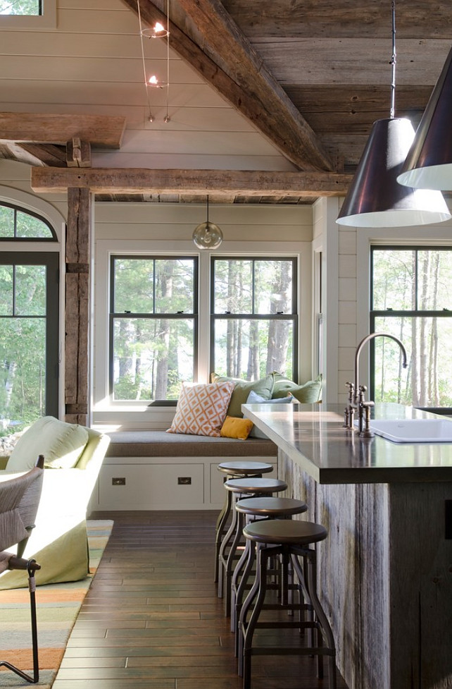 Reclaimed Kitchen Island. Reclaimed Wood Kitchen Island. Reclaimed Plank Kitchen Island. Reclaimed Kitchen Island Ideas. #Reclaimed #KitchenIsland Kristina Crestin Design.