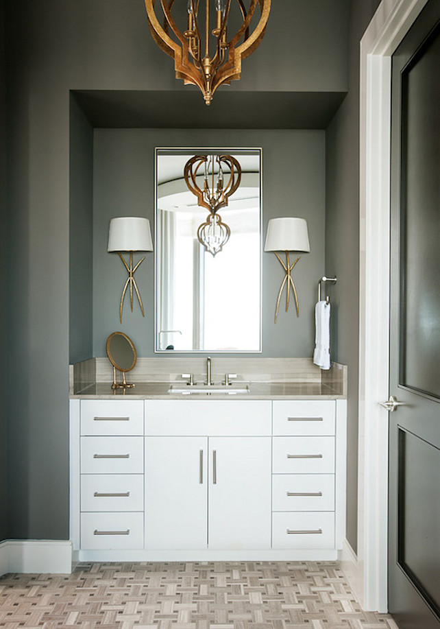 Gray Bathroom. Great Gray Bathroom! #Bathroom #Gray #Interiors #HomeDecor