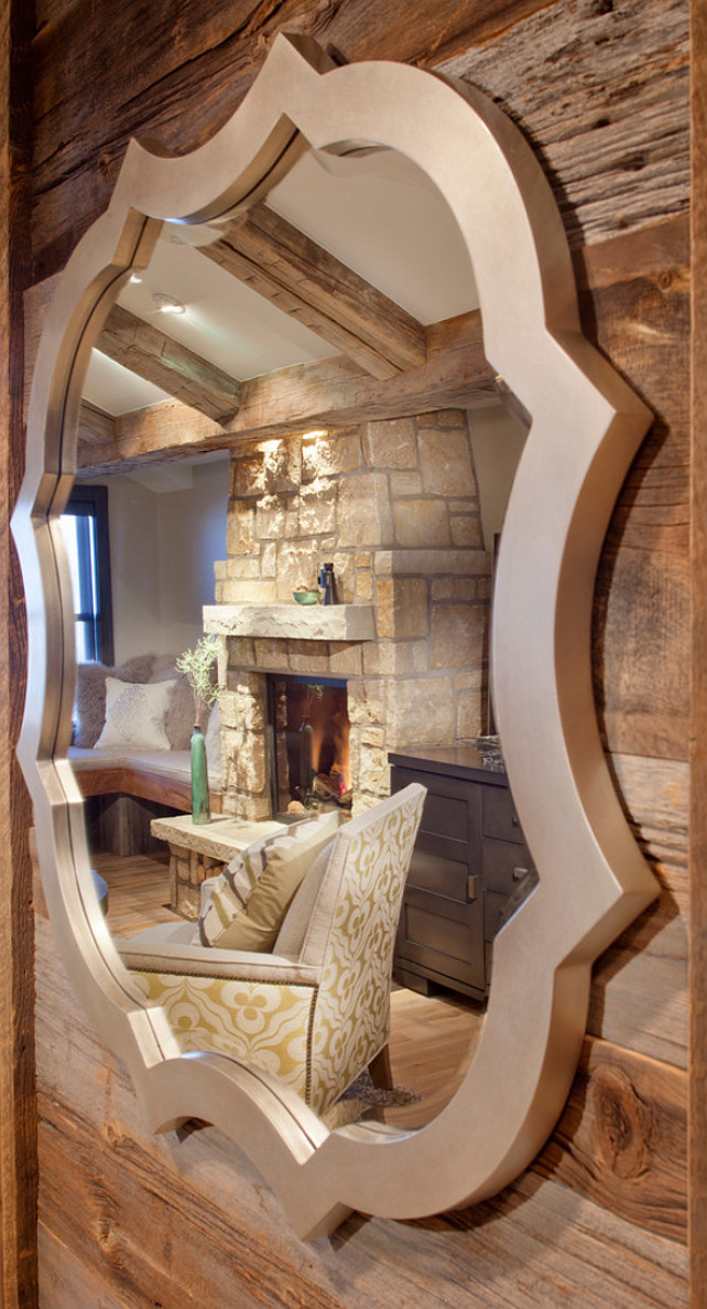 Rustic cabin with beautiful interiors. Kristine Pivarnik Design, LLC.