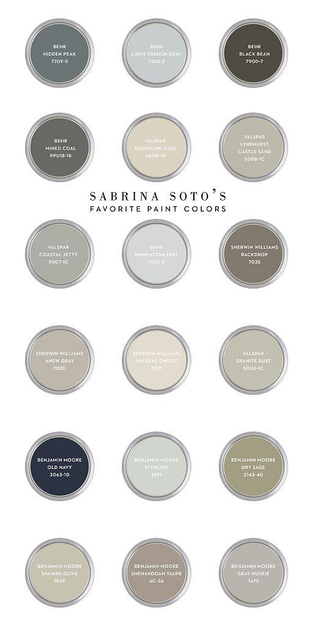 Sabrina Soto Favorite Paint Colors. Sabrina Soto Color Palette Ideas. #SabrinaSotto #SabrinaSottoPaintColors #SabrinaSottoColorPalette Via CASA & Company.