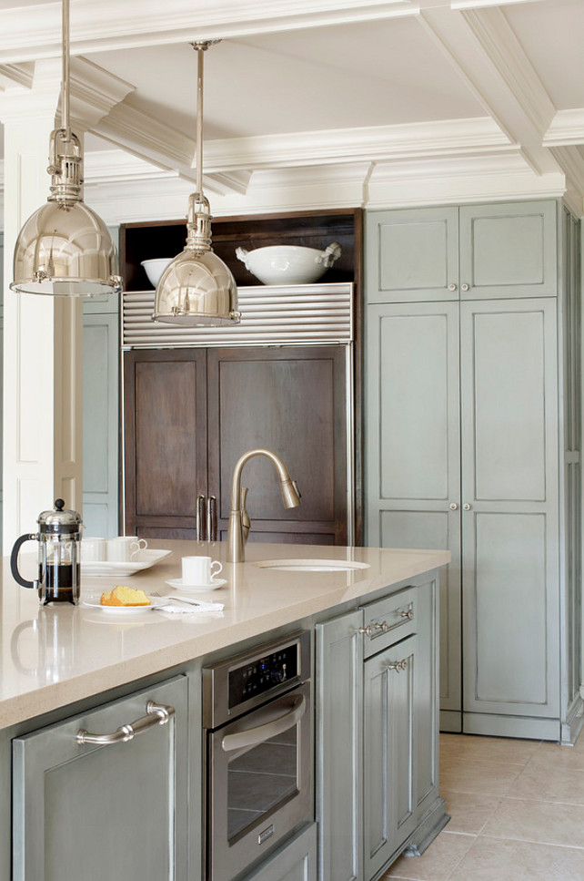 Top Kitchen Cabinet and Island Paint Color Pin. Sherwin Williams Chatroom SW6171. Sherwin Williams Chatroom SW6171 #SherwinWilliamsChatroomSW6171 #SherwinWilliamsKitchenPaint 