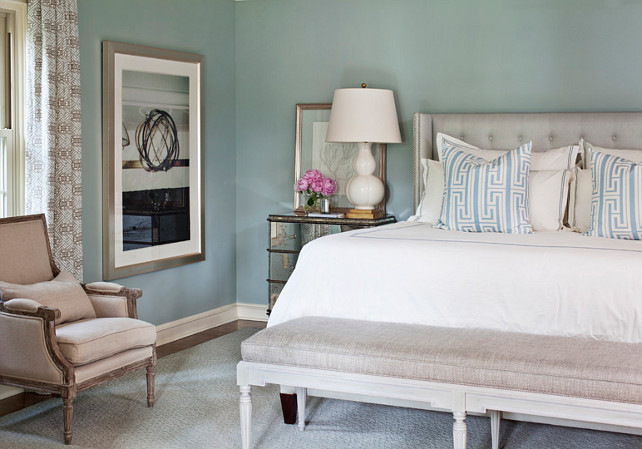 Sherwin Williams Silvermist SW 7621. Bedroom Paint Color. Sherwin Williams Silvermist SW 7621 #SherwinWilliamsSilvermistSW 7621 #BedroomPaintColor Tobi Fairley Interior Design