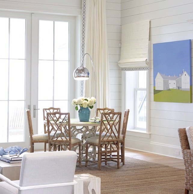 Shiplap Beach House. Beach house with Shiplap walls. #Shiplap #Beachhouse Collins Interiors.