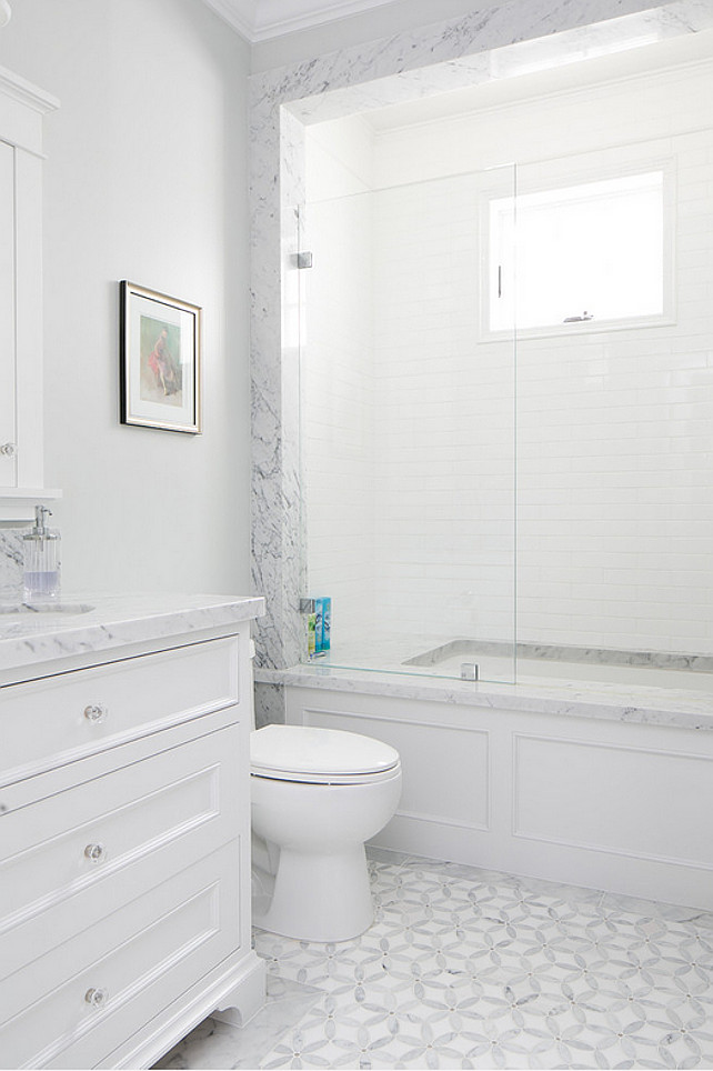 Marble and glass shower/tub combo