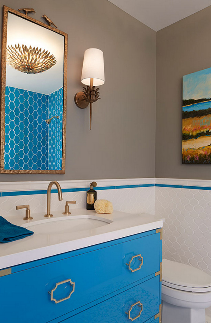 Turquoise Bathroom Cabinet. Artistic Designs for Living.