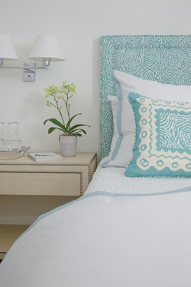 Turquoise Headboard. Anne Hepfer Designs.