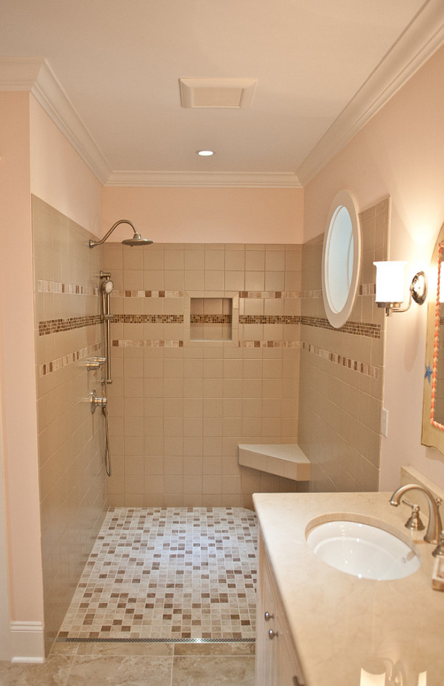 Walk-in Shower. Bathroom Walk-in Shower Ideas. #Shower #WalkinShower #ShowerIdeas Blue Sky Building Company.