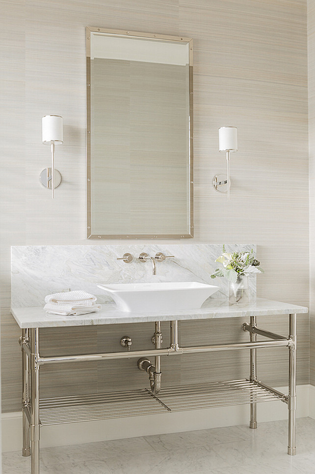 Washstand with Vessel Bathroom. Anita Clark Design.
