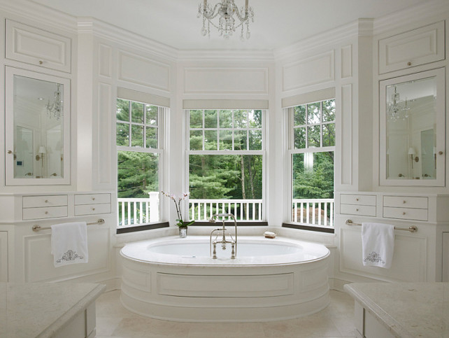 White Bathroom Design. Timeless White Bathroom Design. #Bathroom #WhiteBathroom