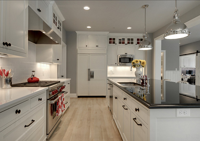White Kitchen. Beautiful white kitchen with some smart design ideas. #WhiteKitchen #KitchenDesign