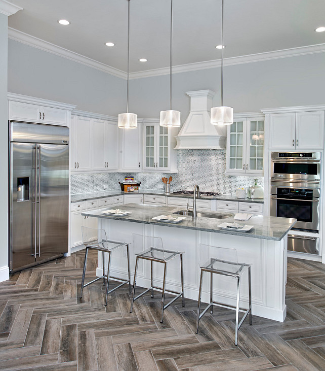 Wood Ceramic Tiles. The flooring is a porcelain tile that looks like wood. #Kitchen #CeramicWoodTiles #CeramicWood Jinx McDonald Interior Designs