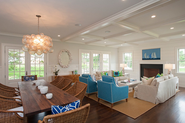 Open Concept Living Room. Open Concept Living Room Ideas. This open concept living room is painted in Benjamin Moore Horizon. #OpenConcept #Interiors #LivingRoom #BenjaminMooreHorizon #BMHorizon #BenjaminMoorePaintColors