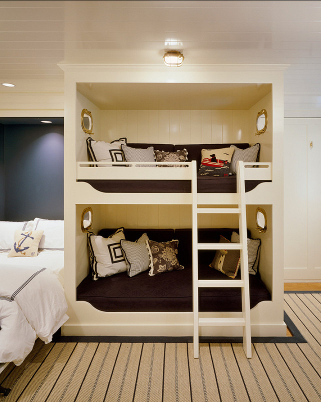 Bunk Room. Great Coastal Bunk Room Design. #Bunkroom