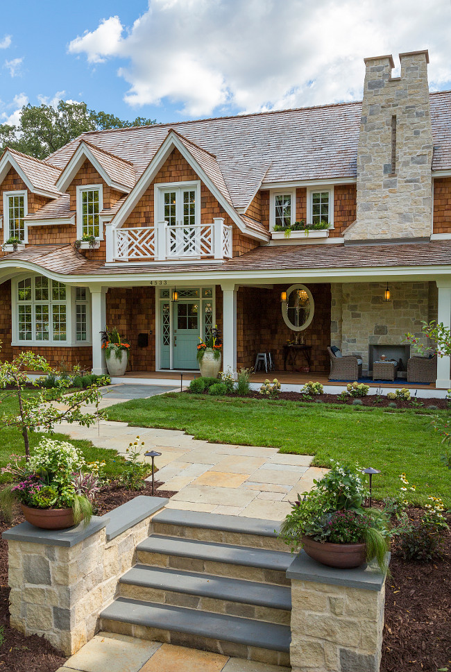 Front Yard. Front Yard Ideas. Front Yard landscaping. Front Yard Home Exterior. Front Yard Front Door. Front Door Paint Color. Front Yard with blue Wythe Blue Benjamin Moore front door. #Frontyard Great Neighborhood Homes.