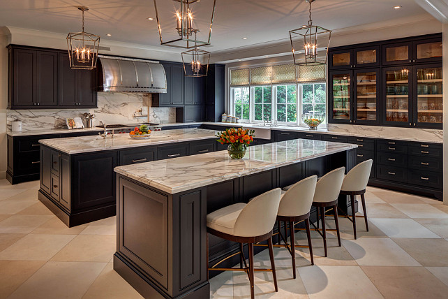 Double Island. Double Island Kitchen. Kitchen with two islands layout. Double Island Kitchen Ideas. Kitchen with double island floor plan. Kitchen with double island with Darlana Pendant Lighting. #Kitchen #doubleisland #DarlanaPendant #Lighting Laura U, Inc.