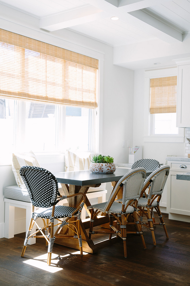 Breakfast Nook. Breakfast Nook with Serena and Lily French Bistro Chairs. Breakfast Nook with Serena and Lily French Bistro Chairs. Riviera Chairs by Serena & Lily. #RivieraChairs #SerenaandLily #BistroChairs #FrenchBistroChairs #BreakfastNook Rita Chan Interiors. 