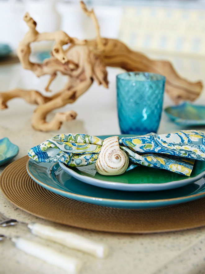 Coastal Table Setting. Coastal Table Setting. Coastal Table Setting ideas. Turquoise Coastal Table Setting. #Coastal #TableSetting #turquoise JMA Interior Design.