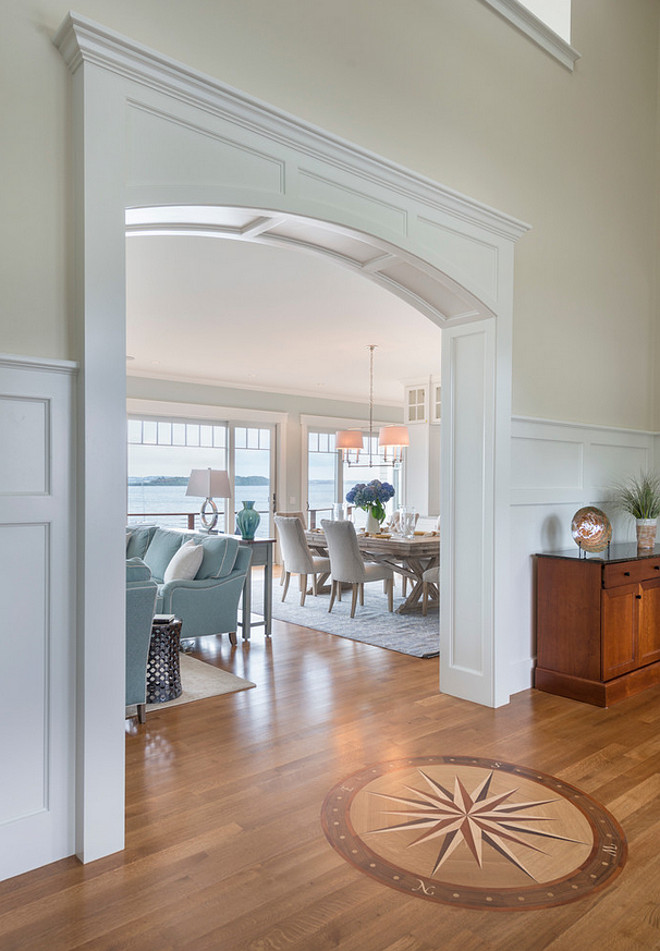 Compass Flooring. Foyer Compass Hardwood Flooring. Foyer Compass Flooring Design. Foyer Compass Ideas. #Foyer #Compass #Flooring Davitt Design Build, Inc. Nat Rea Photography.